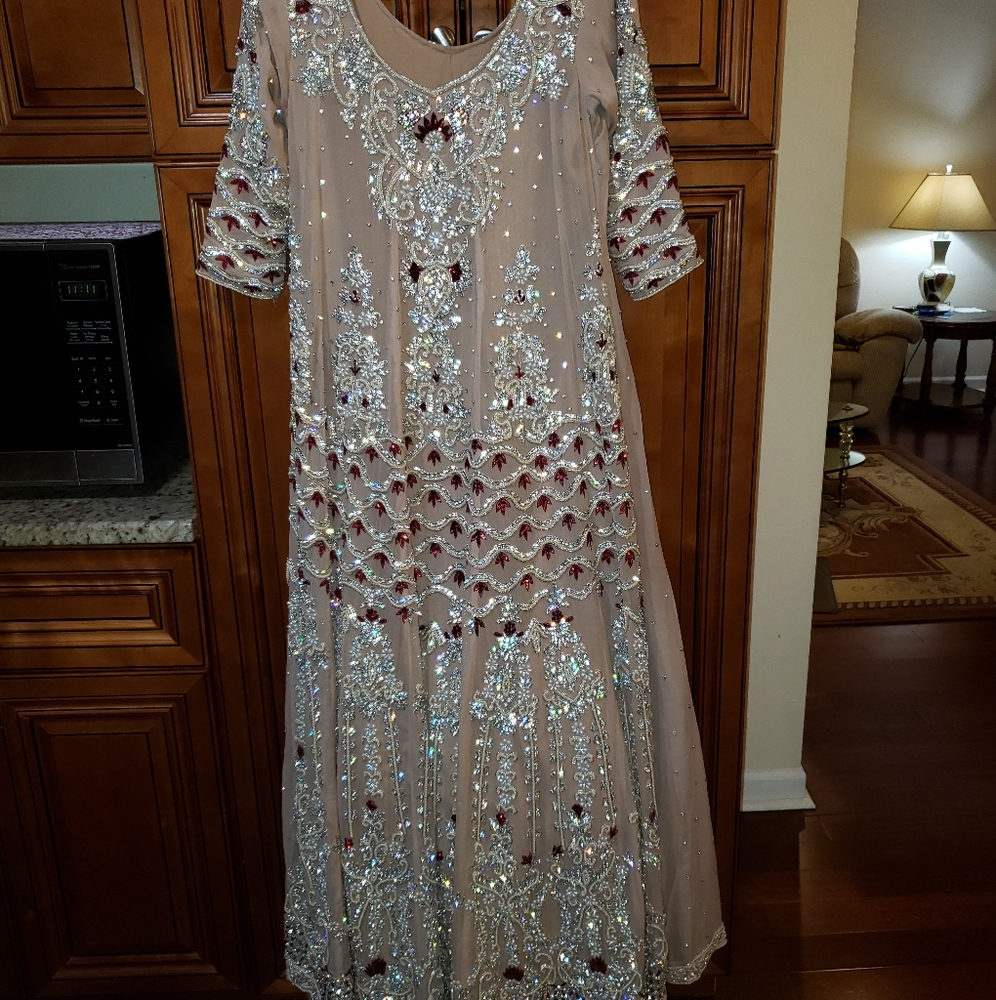 Indian Wedding Gown with 2 Dupattas